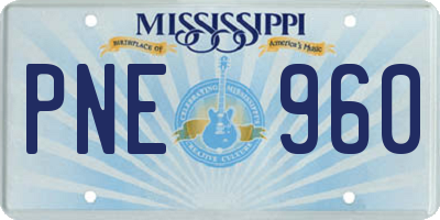 MS license plate PNE960