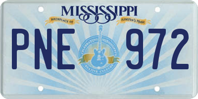 MS license plate PNE972