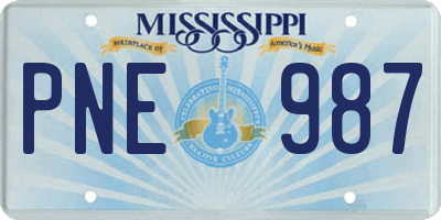 MS license plate PNE987