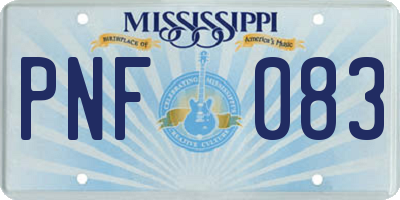 MS license plate PNF083