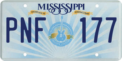 MS license plate PNF177
