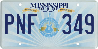 MS license plate PNF349