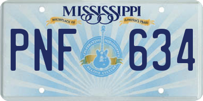 MS license plate PNF634