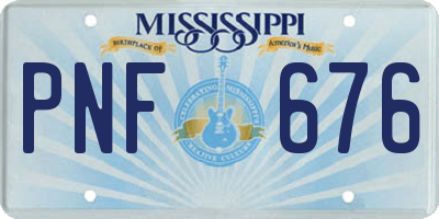 MS license plate PNF676
