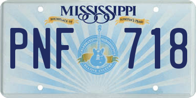MS license plate PNF718