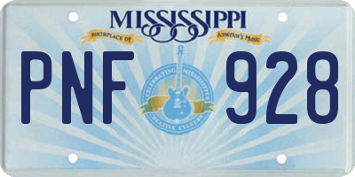 MS license plate PNF928