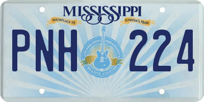 MS license plate PNH224
