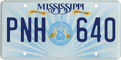 MS license plate PNH640