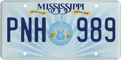 MS license plate PNH989
