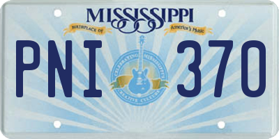 MS license plate PNI370
