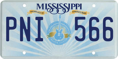 MS license plate PNI566