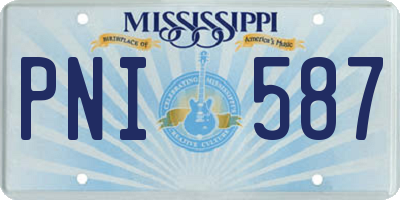 MS license plate PNI587