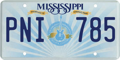 MS license plate PNI785