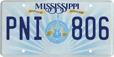 MS license plate PNI806
