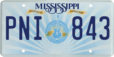 MS license plate PNI843