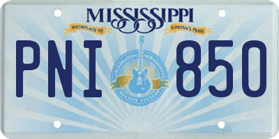 MS license plate PNI850