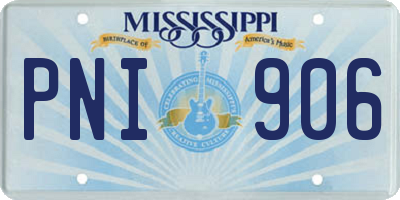 MS license plate PNI906