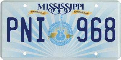 MS license plate PNI968