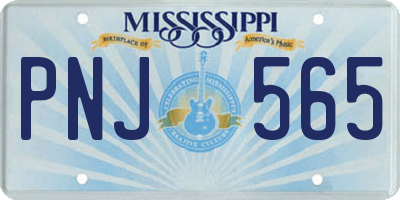 MS license plate PNJ565
