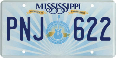 MS license plate PNJ622