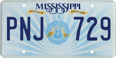 MS license plate PNJ729