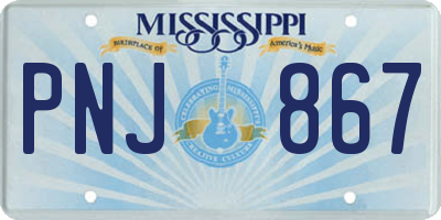 MS license plate PNJ867