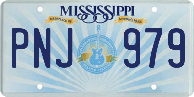 MS license plate PNJ979