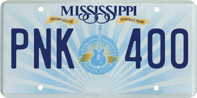 MS license plate PNK400