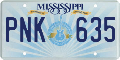 MS license plate PNK635