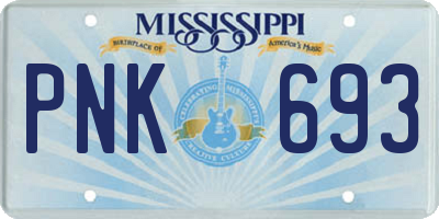 MS license plate PNK693