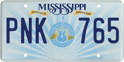 MS license plate PNK765