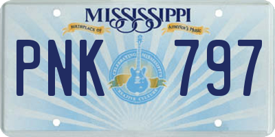 MS license plate PNK797