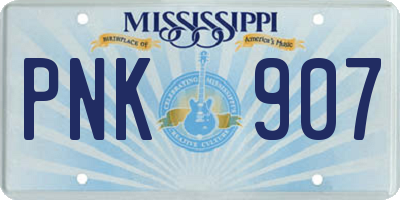 MS license plate PNK907