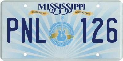 MS license plate PNL126