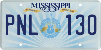 MS license plate PNL130