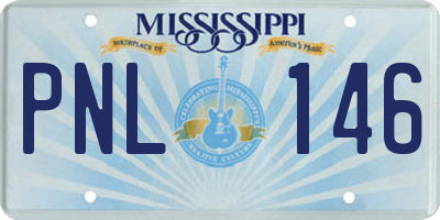 MS license plate PNL146