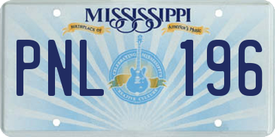 MS license plate PNL196