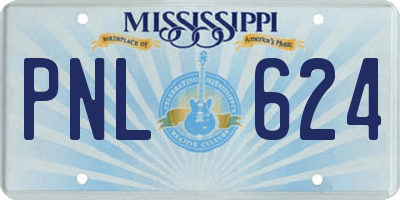 MS license plate PNL624