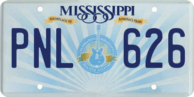 MS license plate PNL626