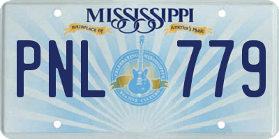 MS license plate PNL779