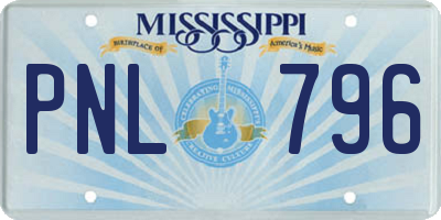 MS license plate PNL796