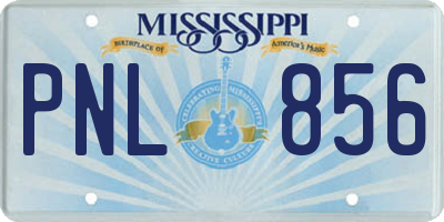 MS license plate PNL856