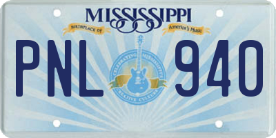 MS license plate PNL940