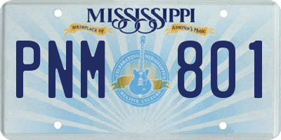 MS license plate PNM801