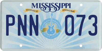 MS license plate PNN073