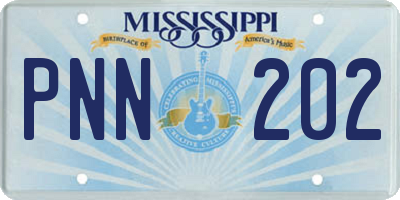 MS license plate PNN202