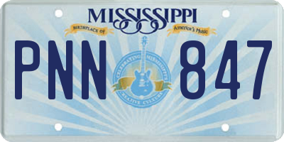 MS license plate PNN847