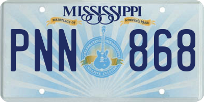 MS license plate PNN868