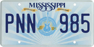 MS license plate PNN985