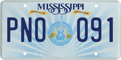 MS license plate PNO091